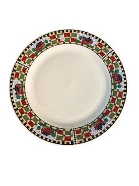 Majesticware Homestead Stoneware Dinner Plate 12.5" Country Barn Scene Dishwashe